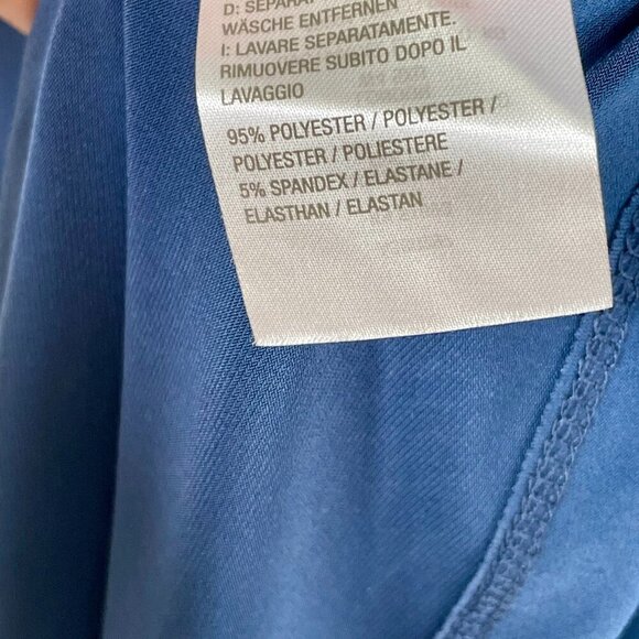 Susan Graver Liquid Knit Navy Zip-Front Shirt Dress with Tie Waist | Plus 3X - Picture 9 of 12